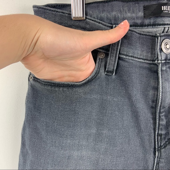 HUDSON Grey Black Nico Mid-Rise Super Skinny Ankle Stretch Jeans - Picture 6 of 12